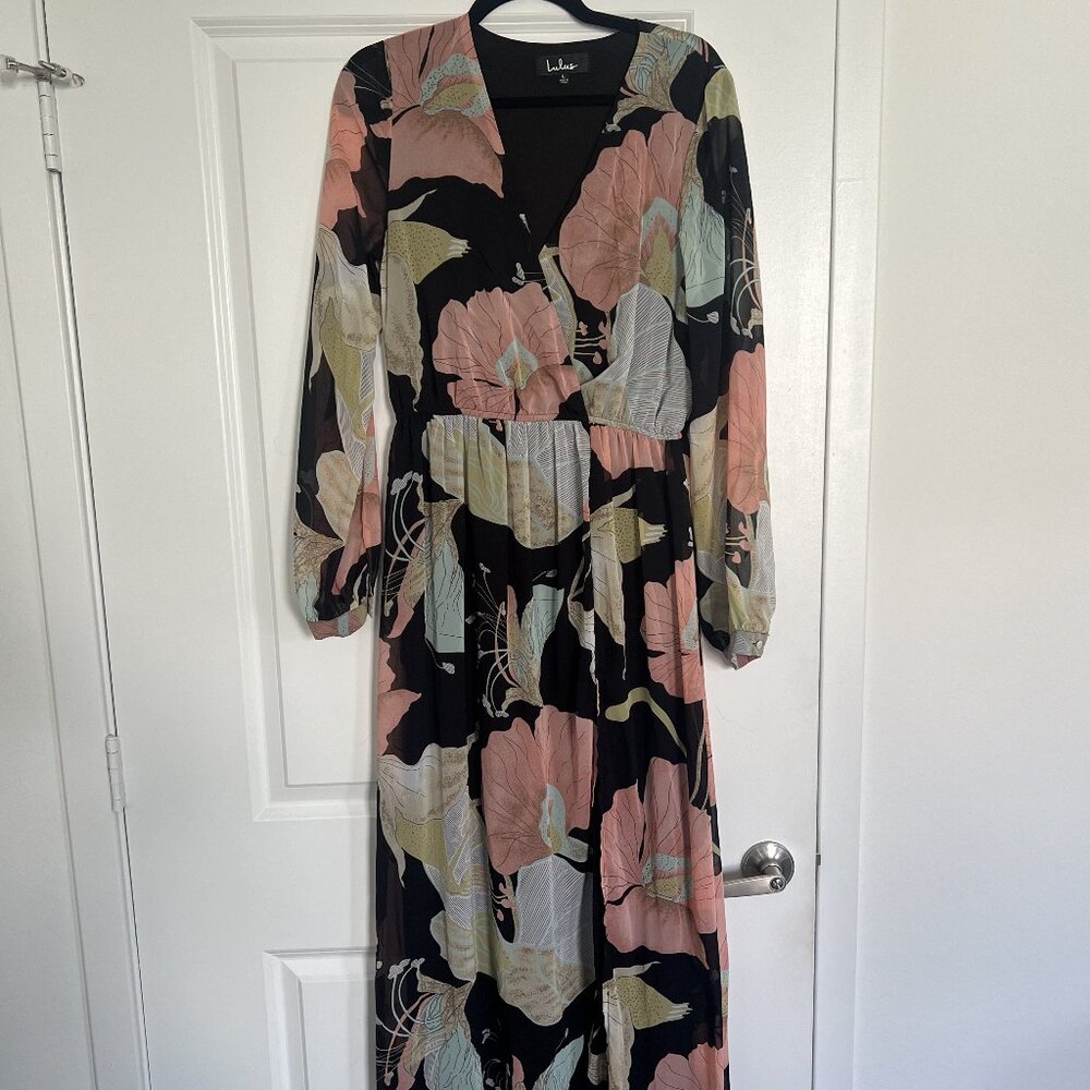 Low neck floral long dress